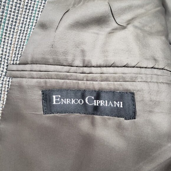 Enrico Cipriani Suit Jacket Mens 44R Green Silk Button Long Sleeve - Picture 4 of 6